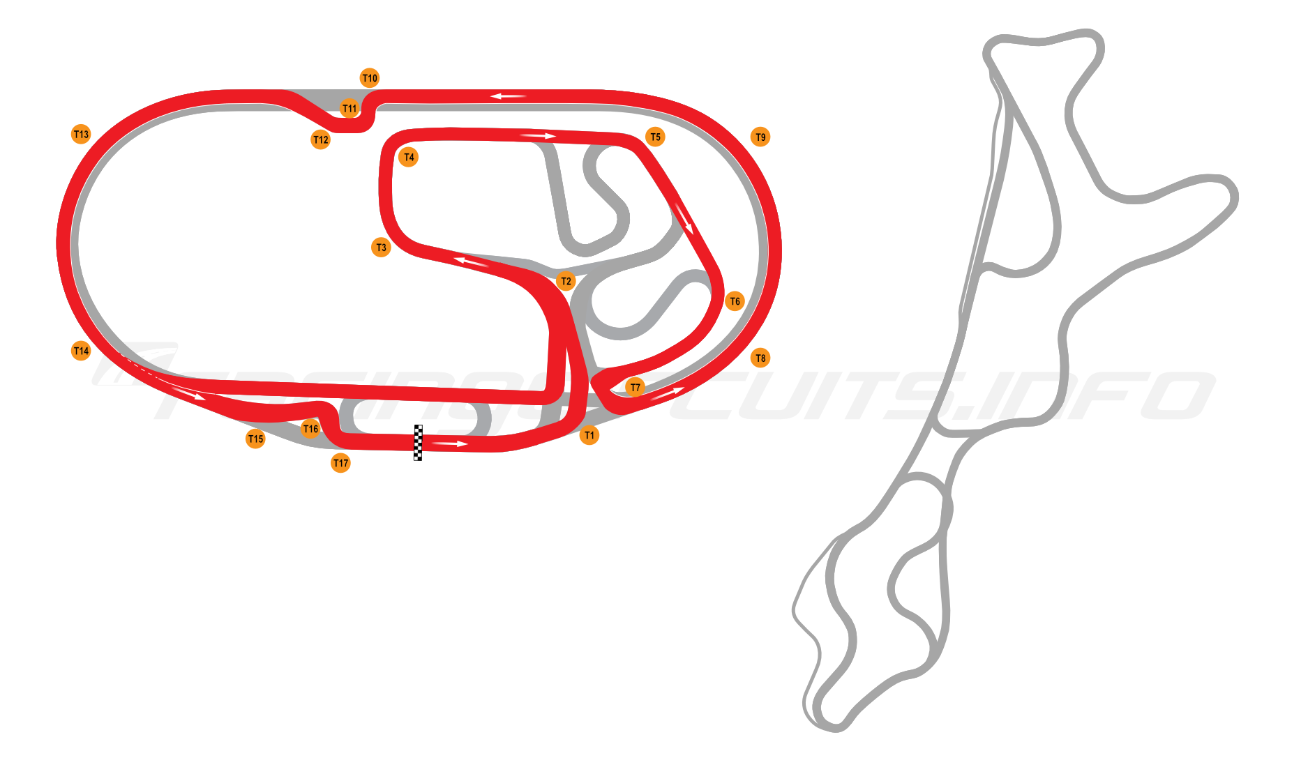 Map of Charlotte Motor Speedway, NASCAR Roval Course 2025 to date